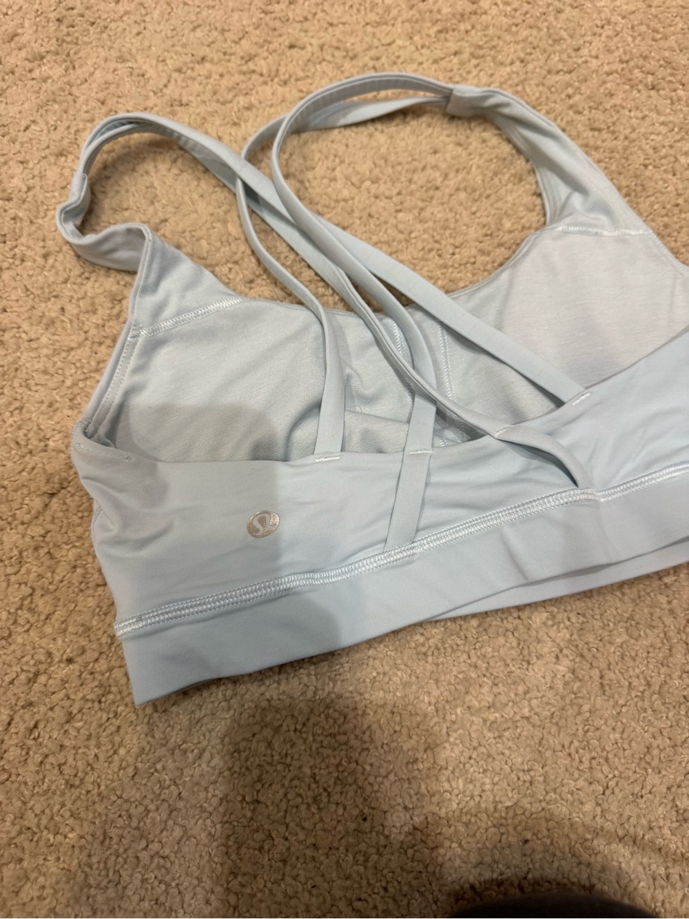 lululemon athletica Pale Blue Strappy Sports Bra